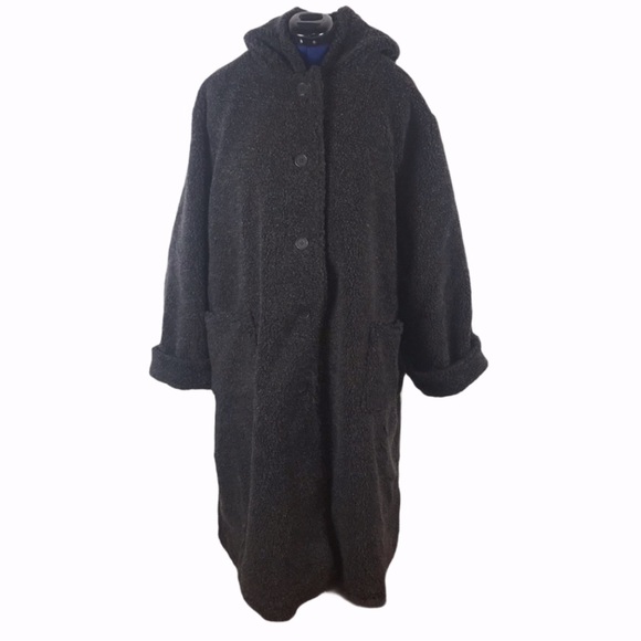 NWOT Woman Within grey button down fleece jacket - Picture 9 of 9